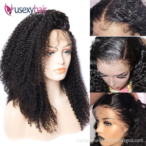 Kinky curly HD full lace human hair closure frontal wig for black women afro wig HD lace wig raw hair wholesale vendors